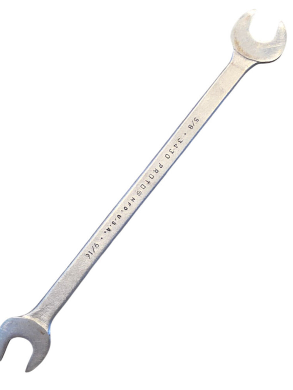 Proto No. 3430 double open-end thin tappet wrench sized 5/8" x 9/16"